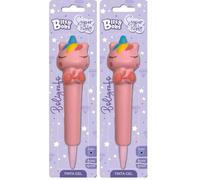 Grafoplas - Boli Gel Antiestrés Super Puffy Bits&Bobs Unicornio, Tinta Azul, Punta 0,7mm, Largo 16cm, Esponjoso y Suave al Tacto, Esponjoso y Suave al Tacto, Útiles Escolares y Regalos Originales