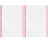 Grafoplas | Bolsa 10 Fundas Multitaladro | Borde Color Rosa Pastel| Tamaño Folio | 16 Taladros | Acabado Cristal | Polipropileno Extra | Lomo Reforzado | Perfecto Material Escolar para Archivador