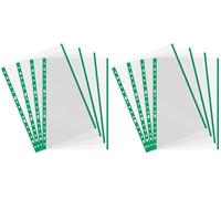 Grafoplás Bolsa 10 Fundas Polipropileno Folio 16 Taladro, Color Verde (Paquete de 2)