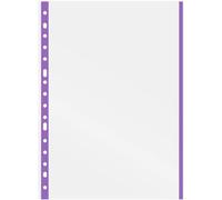 Grafoplás | Bolsa 10 Portafolios Plastico | Borde Color Violeta | Tamaño Folio | 16 Taladros | Acabado Cristal | Polipropileno Extra | Lomo Reforzado | Perfecto Material Escolar para Archivador