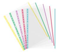 Grafoplas - Bolsa 25 Fundas Perforadas, Borde Colores Pastel, Tamaño Folio, Acabado Cristal, Lomo Reforzado, Polipropileno Extra, Perfecto Material Escolar y Oficina para Archivador Anillas