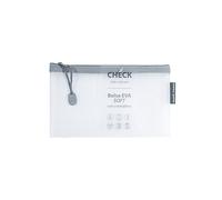 Grafoplas - Bolsa con Cremallera EVA Soft Check 23x13cm, Blanco, Tacto Suave, Zipper Bag Hecha con Goma EVA Transparente, Perfecta para Proteger y Transportar Documentos y Artículos Pequeños