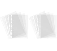 Grafoplas - Bolsa de 20 Fundas Multitaladro, Transparente Cristal, Lomo Reforzado, Tamaño Folio, Polipropileno Calidad Estándar, 16 Taladros, Perfecto como Material de Oficina y Escolar (Paquete de 2)