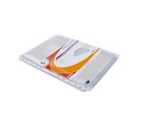 Grafoplas - Bolsa de 5 Fundas Multitaladro PVC Transparente 180 µ, Formato Apertura U, Para Documentos A4, Medidas 31x21x2,5 cm, Número de Taladros 11, Alta Resistencia, Antirroturas
