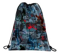 Grafoplas - Bolsa Saco con Cuerdas Colección Extreme, Diseño Sports, 36x47cm, Bolsa de Poliéster con Forro Interior, Cordones Ajustables, Bolsillo Exterior Trasero con Cremallera