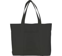 Grafoplás - Bolsa Tote Bag Tela Cotton Bits & Bobs, 100% Algodón, Negra, Bolsillo Exterior Rápido Acceso y Bolsillo Interior con Cremallera Mayor Seguridad, Ideal para Ir de Compras, Gimnasio, Playa