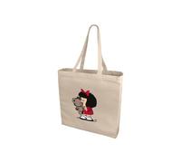 Grafoplás | Bolsa Tote Mafalda Grande con Fuelle | Tela | Algodón 220g | Modelo Osito | 38,5x40,5x9,5cm | Asas 30cm | Peso Max. 8kg