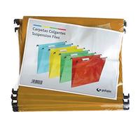 Grafoplas - Caja 50 Carpetas Colgante Folio Kraft con Visor Superior Corto 65mm Efecto Lupa -