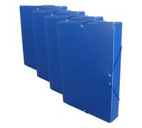 Grafoplás Caja Proyecto Armada L 50 mm Gomas Liso, Azul (Paquete de 4)