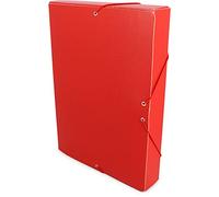 Grafoplas - Caja Proyectos Cartón, Rojo , Tamaño Folio, Lomo 5cm, Medidas 35x24 cm, Serie XS, Gomas Elásticas de Cierre, Interior Mismo Color