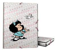 Grafoplas - Carpeta 3 Solapas, Cartón Forrado, Tapa Dura, Tamaño Folio, Plastificado Soft, Suave al tacto, Colección Diseño Mafalda Bird, Certificado FSC, Perfecto Material Escolar