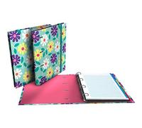 Grafoplás | Carpeta 4 Anillas con Recambio | A4 | Incluye 100 Hojas Cuadriculadas 5x5 | Separadores | Sobre Transparente | Elena Corredoira | Flowers | Carpebook | FSC