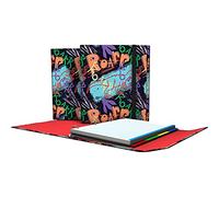 Grafoplas - Carpeta 4 Anillas con Solapa, A4, Cierre de Gomas, Incluye Recambio y Separadores, Carpeplús Diverse Jurassic
