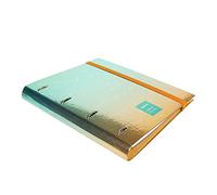 Grafoplas - Carpeta 4 Anillas Troqueladas A4 con Recambio Cuadriculado 5x5 90g, Unequal Metallic Verde, Incluye Separadores y Sobre Transparente, Acabado Metal, Carpebook