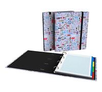 Grafoplas - Carpeta 4 Anillas Troqueladas, A4, Recambio 100 Hojas Cuadrículadas 5x5, Separadores, Sobre Transparente, Lomo Curvo, Carpebook, Colección Epluche, Londres