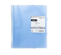 Grafoplas - Carpeta 50 Fundas Plastico A4, Maxiplás Multiline, Galga Extra | Tapas Flexibles, Espiral PVC, 31,2x24x3,1cm, Apertura 360, Perfecto como Material Escolar y de Oficina