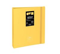 Grafoplas | Carpeta Anillas a4 | 4 Anillas D 40mm | Unequal Minimal | Amarillo | Apertura 360 | Resistente y Ultraligero|Polyfoam | Reciclable | Perfecto para Archivar Documentos Escolares