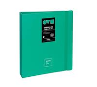 Grafoplas - Carpeta Anillas a4, 4 Anillas D 40mm, Unequal Minimal, Turquesa, Apertura 360, Resistente y Ultraligero, Polyfoam, Reciclable, Perfecto para Archivar Documentos Escolares