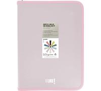 Grafoplas - Carpeta Anillas a4 con Cremalleras A4+, Rosa Soft, 4 Anillas 25mm, Incluye Compresor Plástico, Colección Papeleria Like, Material Polipropileno, Perfecto Material Escolar