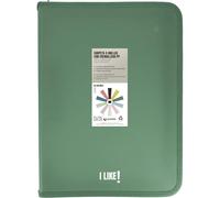 Grafoplas - Carpeta Anillas a4 con Cremalleras A4+, Verde Oscuro, 4 Anillas 25mm, Incluye Compresor Plástico, Colección Papeleria Like, Material Polipropileno, Perfecto Material Escolar