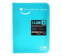 Grafoplas - Carpeta Anillas con Cremallera, A4+, Azul Claro, 4 Anillas 25mm, Like, Polipropileno