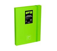 Grafoplas - Carpeta Archivadora de Proyecto, Lomo 3cm, Tamaño Folio, Tapa Rígida, PolyFoam, Resistente y Ultraligero, Color Verde, Colección Unequal Minimal, Perfecta para Documentos Escolares