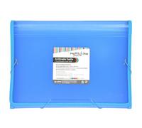 Grafoplas - Carpeta Archivadora Multiline, Azul Pastel, Tamaño Folio, 13 Posiciones Fuelle, Incluye Etiqueta para Visores y Tarjetas, Cubiertas Impermeables de Plástico
