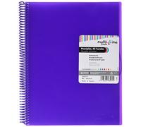 Grafoplas | Carpeta con 40 Fundas Transparentes A4| Color Violeta | Espiral PVC | Tapas Polipropileno | Gomas de Cierre | Maxiplás Multiline