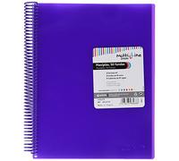 Grafoplás | Carpeta con 50 Fundas Transparentes A4| Color Violeta | Espiral PVC | Tapas Polipropileno | Gomas de Cierre | Maxiplás Multiline