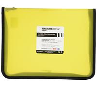 Grafoplas - Carpeta con Cremallera, Color Amarillo, A4+, 26x34cm, Fuelle 30mm, Cubierta de Polipropileno Cristal Rayado, Modelo Blackline Cristal, Gran Versatilidad Documentos A4 y Folio