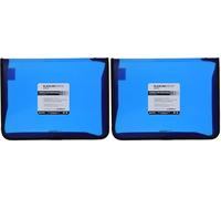 Grafoplas - Carpeta con Cremallera, Color Azul, A4+, 26x34cm, Fuelle 30mm, Cubierta de Polipropileno Cristal Rayado, Modelo Blackline Cristal, Gran Versatilidad Documentos A4 y Folio (Paquete de 2)