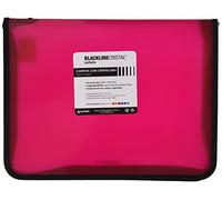 Grafoplas - Carpeta con Cremallera, Color Fucsia, A4+, Cubierta de Polipropileno. Modelo Blackline Cristal