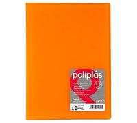 Grafoplás Carpeta con Fundas | 10 Fundas Transparentes | Tapas Plástico Semi-Rígido Translúcido | Perfecta para Documentos Tamaño Folio | Disponible en Color Naranja | Modelo Poliplás Translúcido