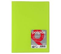 Grafoplás Carpeta con Fundas | 30 Fundas Transparentes | Tapas Plástico Semi-Rígido Translúcidas | Perfecta para Documentos Tamaño Folio | Disponible en Color Verde | Modelo Poliplás Translúcido