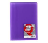 Grafoplás Carpeta con Fundas | 30 Fundas Transparentes | Tapas Semi-Rígidas de Polipropileno Translúcido | Perfecta para Documentos Din A4 | Disponible en Color Violeta | Modelo Poliplás Translúcido