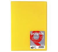 Grafoplás Carpeta con Fundas | 40 Fundas Transparentes | Tapas Plástico Semi-Rígido Translúcido | Perfecta para Documentos Tamaño Folio | Disponible en Color Amarillo | Modelo Poliplás Translúcido