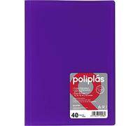 Grafoplás Carpeta con Fundas | 40 Fundas Transparentes | Tapas Semi-Rígidas de Polipropileno Translúcido | Perfecta para Documentos Din A4 | Disponible en Color Violeta | Modelo Poliplás Translúcido