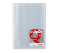 Grafoplás Carpeta con Fundas | 50 Fundas Transparentes | Tapas Semi-Rígidas de Polipropileno Translúcido | Perfecta para Documentos Din A4 | Disponible en Color Natural | Modelo Poliplás Translúcido