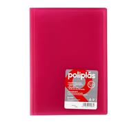 Grafoplás Carpeta con Fundas | 50 FundasTransparentes | Tapas Semi-Rígidas de Polipropileno Translúcido | Perfecta para Documentos Din A4 | Disponible en Color Fucsia | Modelo Poliplás Translúcido
