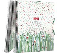 Grafoplas - Carpeta con Fundas, A4, Espiral, 30 Fundas Transparentes, Diseño Nature, de Nina and Other Little Things