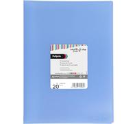 Grafoplás | Carpeta con Fundas Transparentes a4 | Azul Claro | 20 Fundas Polipropileno | Tamaño Folio | Tapas Flexibles | Poliplás Multiline | Perfecto Material Escolar y de Oficina