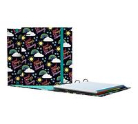 Grafoplas - Carpeta con Recambio, A4, 4 Anillas, 100 Hojas Cuadriculadas 5x5, Borde Color, Separadores, Sobre Transparente, Lomo Curvo, Carpebook, Colección Elena Corredoira, Hope