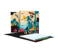 Grafoplas - Carpeta con Recambio, A4, 4 Anillas, 100 Hojas Cuadriculadas 5x5, Borde Color, Separadores, Sobre Transparente, Lomo Curvo, Carpebook, Colección Diverse, Sunshine