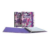 Grafoplas - Carpeta con Recambio A5, Carpebook Manga Bits&Bobs, Incluye Recambio Hojas 90g Cuadricula 5x5 Borde Color, Lomo Curvo Ergonómico, 4 Anillas Redondas 25mm, FSC, Perfecto Material Escolar