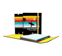 Grafoplas | Carpeta con Recambio y Solapa A4 | Carpeplús California Bits&Bobs | Incluye Separadores | Goma Elástica Cierre | Lomo Curvo Ergonómico | Papel Cudricula 5x5 90g | Certificado FSC