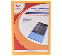 Grafoplas - Carpeta de 10 Fundas con Portada Personalizable, Tamaño Folio, Color Naranja, Poliplás Translúcido