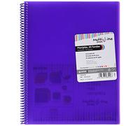 Grafoplas | Carpeta de 20 Fundas Transparentes A4 | Color Violeta | Espiral PVC | Tapas Polipropileno | Gomas de Cierre | Maxiplás Multiline