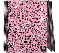 Grafoplas - Carpeta de 30 Fundas Transparentes A4, Espiral PVC, Tapas Flexibles, Colección Diseño Bits&Bobs Pop Up Design I Love You, Maxiplás, Perfecto para Organizar tu Material Escolar