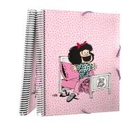 Grafoplas - Carpeta de 30 Fundas Transparentes, A4, Tapas Flexibles, Espiral PVC, Mafalda Morning, Maxiplás, Polipropileno, Perfecto para Organizar tu Material Escolar