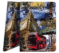 Grafoplas - Carpeta de 30 Fundas Transparentes, A4, Tapas Polipropileno, London, Colección Cities